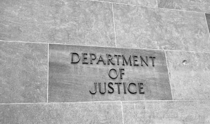 Wall of the U.S. Department of Justice building 